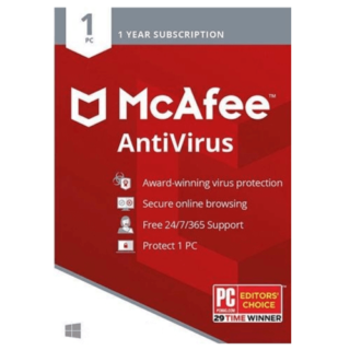 McAfee AntiVirus – 1-Year / 5-PCs